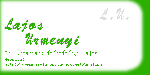 lajos urmenyi business card